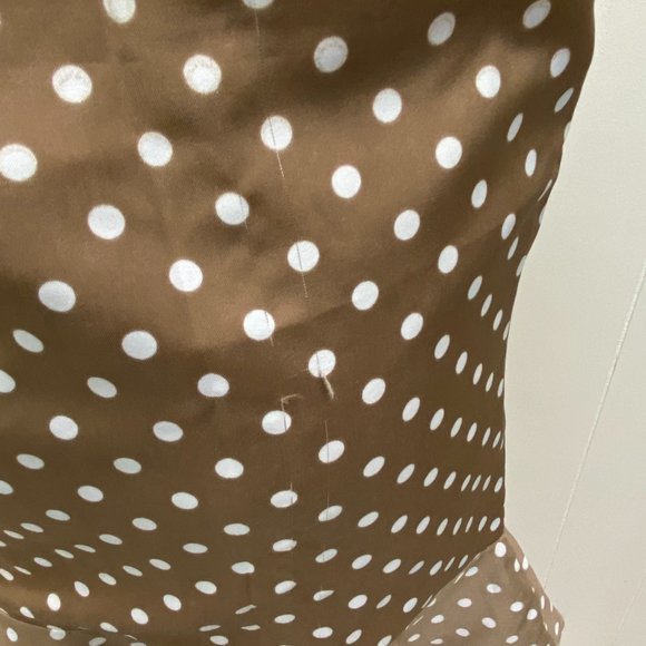 Vintage Taupe & White Polka Dot Sack Dress - Picture 11 of 12